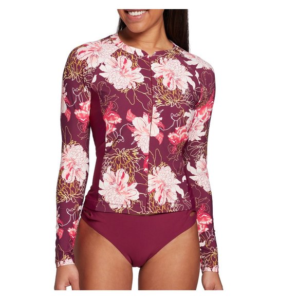 CALIA by Carrie Underwood Other - NWOT CALIA Women's Full Zip Rash Guard UPF 50+ Size XS Floral Purple $50 1C277